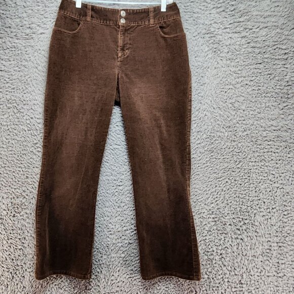 Sonoma Jeans Womens 10 Petite Brown Corduroy Stretch Bootcut Cotton/Spandex - Picture 1 of 13